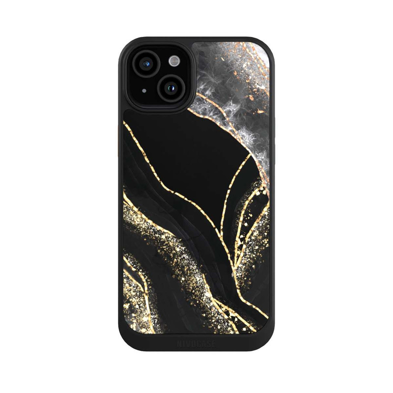 iPhone 15 Plus NIVOcore Dark Marble Gold