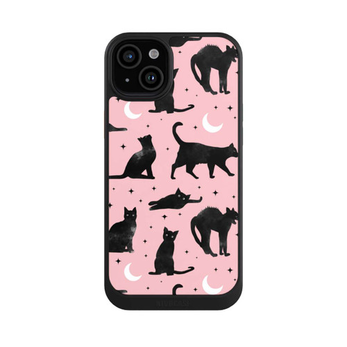 Apple iPhone 15 Plus NIVOcore Lune &amp; Chats Fond Rose
