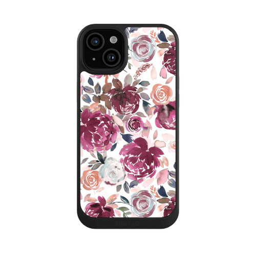 Apple iPhone 15 Plus NIVOcore Herbstpfingstrosen und Rosen in Rosa