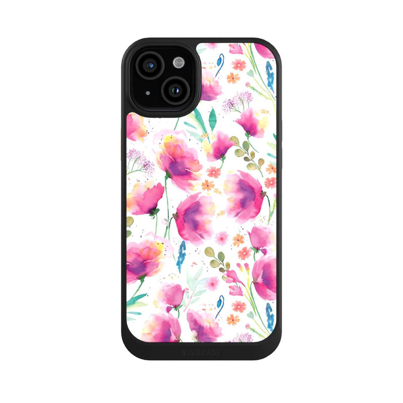iPhone 15 Plus NIVOcore Coquelicots abstraits aquarelle