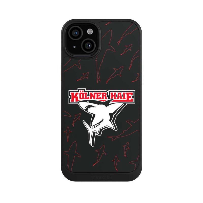 iPhone 15 Plus NIVOcore Haie Muster Rot