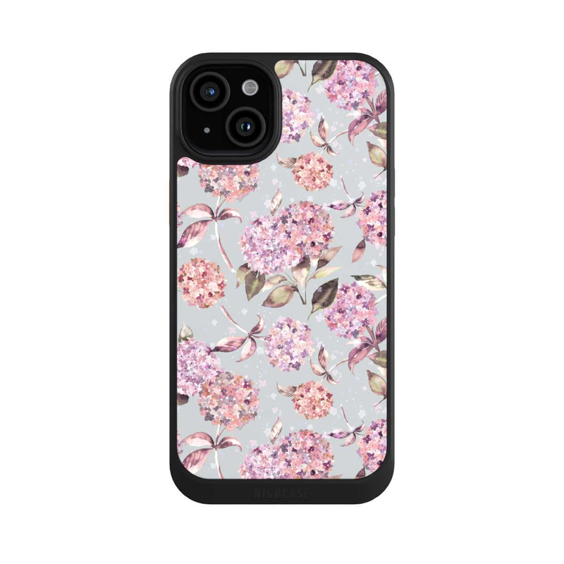 iPhone 15 Plus NIVOcore Pastel Magic Hydrangea Floral Watercolor Pink