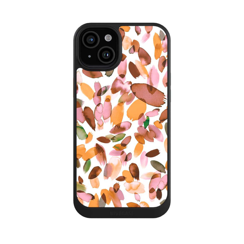 iPhone 15 Plus NIVOcore Watercolor Petal Stains Orange