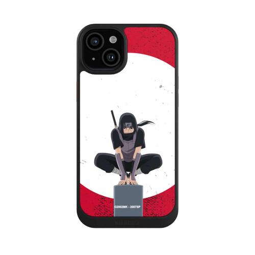 Apple iPhone 15 Plus NIVOcore Itachi Uchiha Symbol Roter Hintergrund