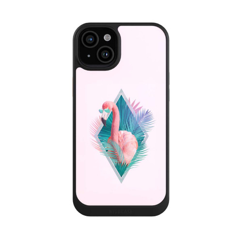 Apple iPhone 15 Plus NIVOcore Tropical Leaves Flamingo