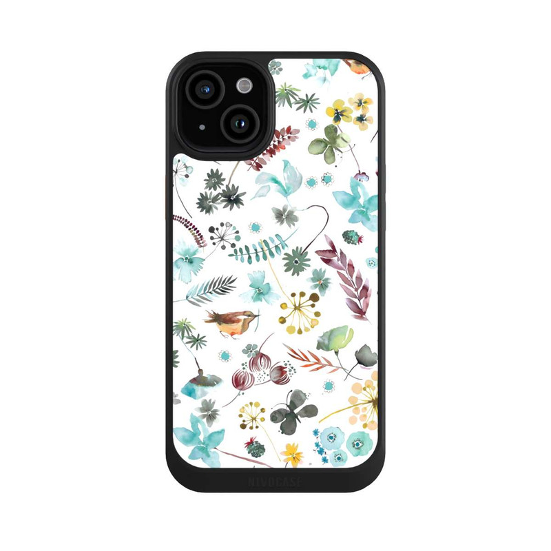 iPhone 15 Plus NIVOcore Papillon botanique Nature Bleu