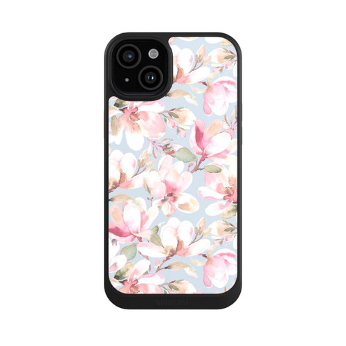 Apple iPhone 15 Plus NIVOcore Magnolien Blumen Pastellrosa