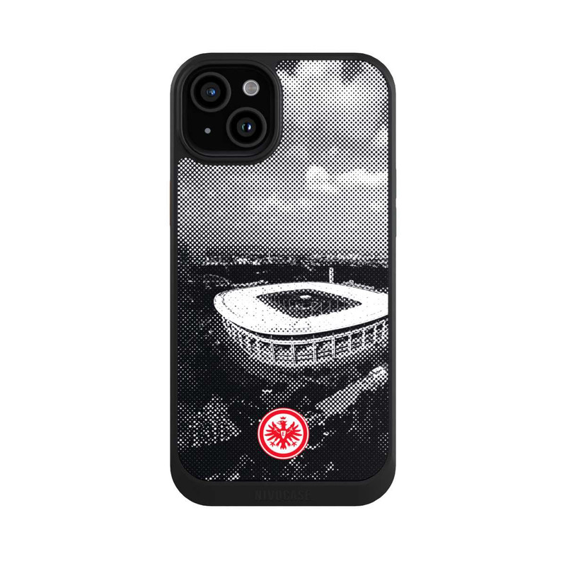 iPhone 15 Plus NIVOcore SGE Stadion Schwarz Weiß