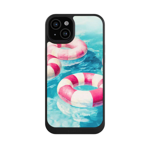 Apple iPhone 15 Plus NIVOcore Striped Swim Rings in The Pool