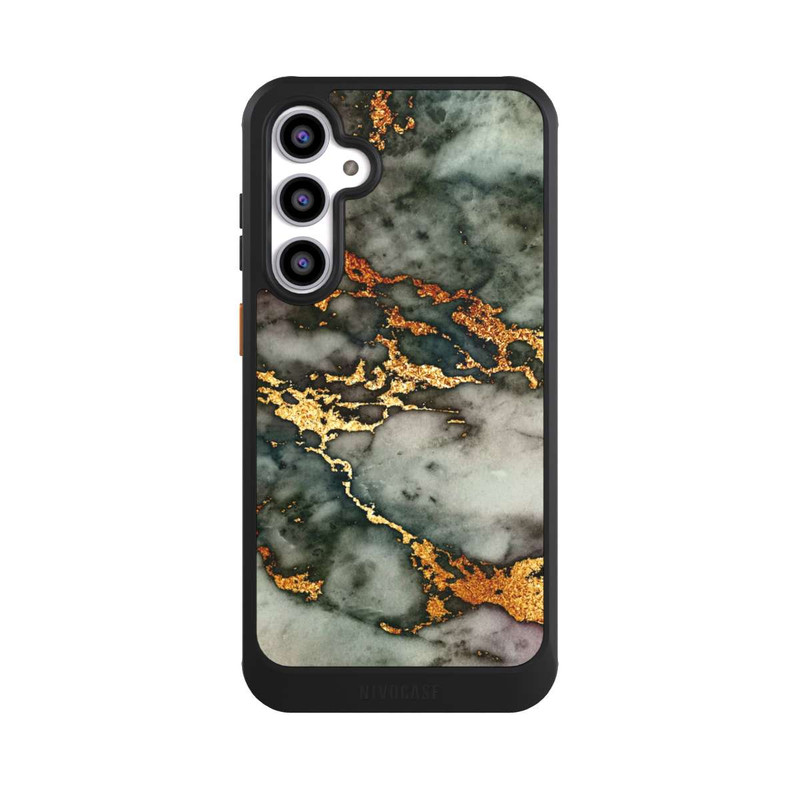 Galaxy S23 FE NIVOcore Grauer und goldener Marmor Look