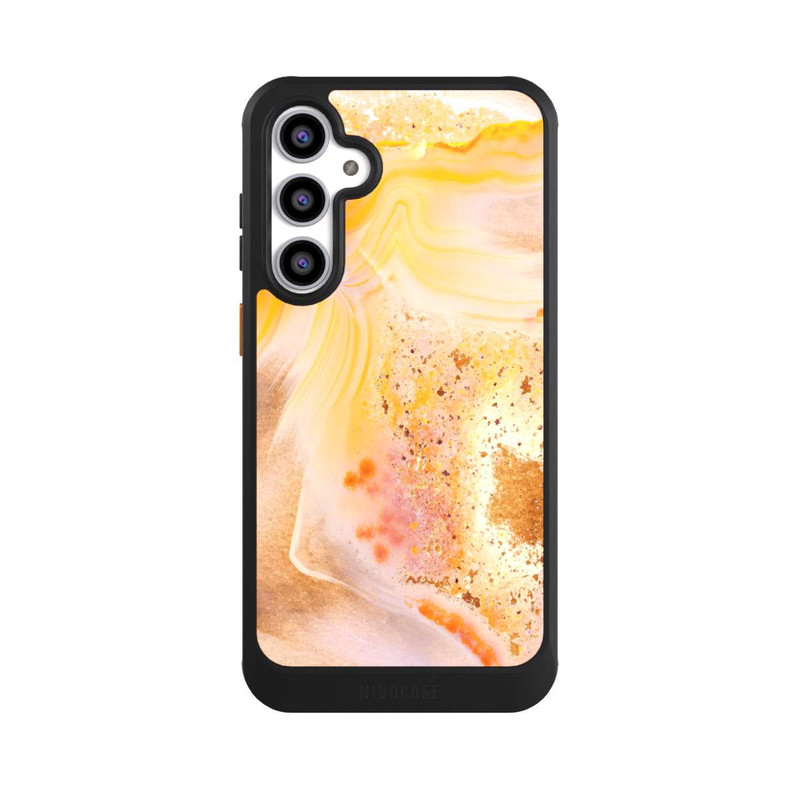 Galaxy S23 FE NIVOcore Orangefarbener Glitzer Marmorlook