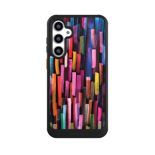 Samsung Galaxy S23 FE NIVOcore Bunte Pinselstriche schwarz