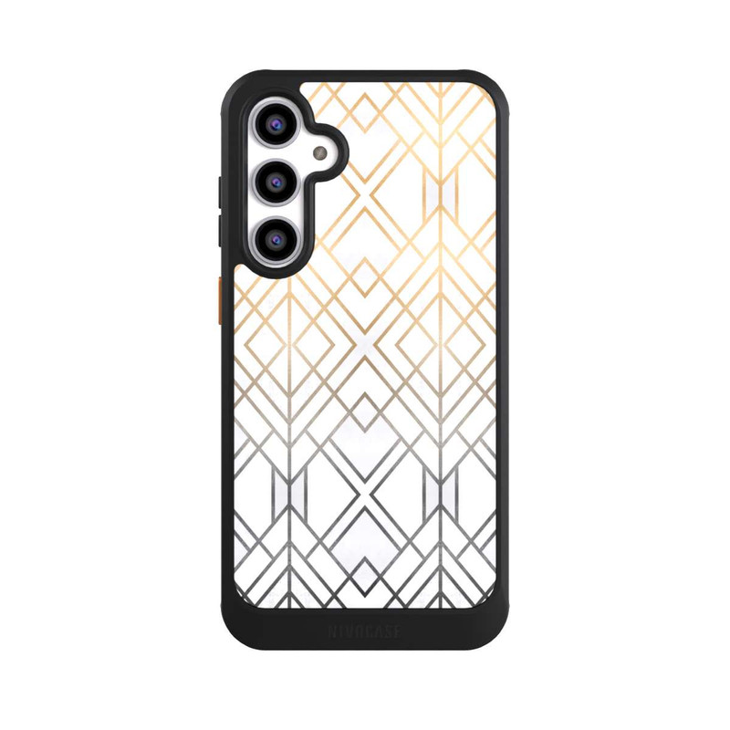 Galaxy S23 FE NIVOcore Gold und Grauer Geo Golddruck
