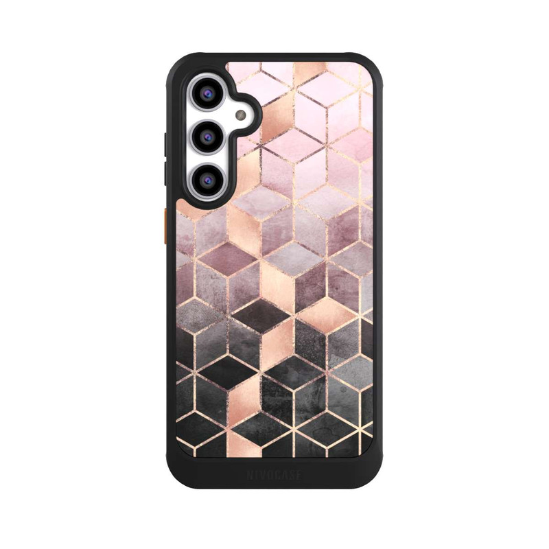 Galaxy S23 FE NIVOcore Pink-grauer Farbverlauf Würfel Druck