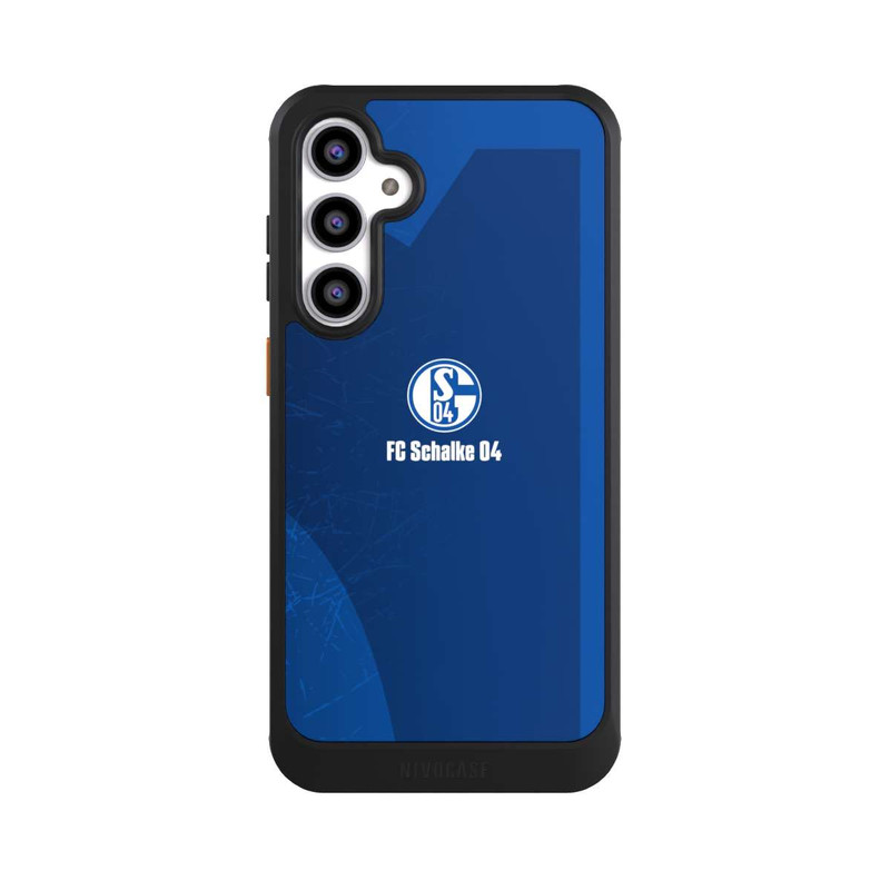 Galaxy S23 FE NIVOcore Schalke 04 Blauer Hintergrund Mit Logo
