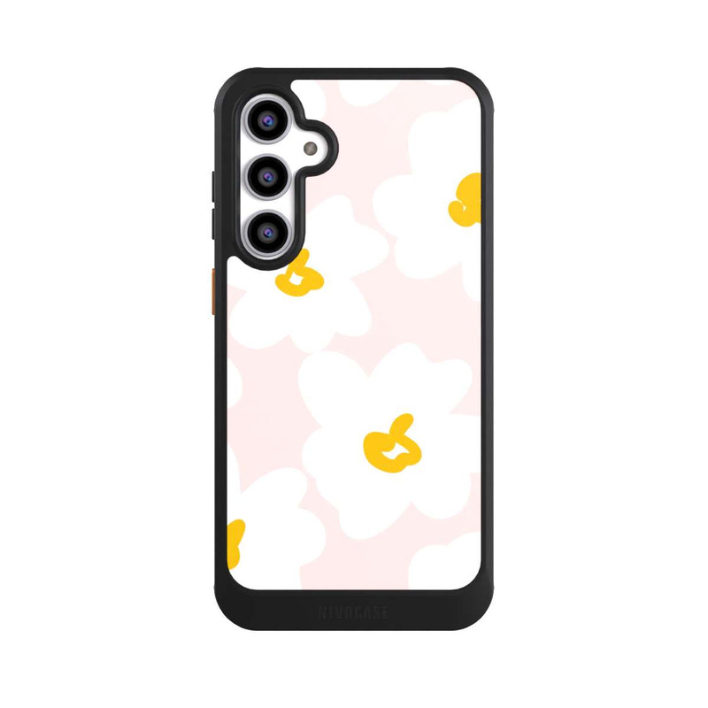 Galaxy S23 FE NIVOcore Retro Blumenwand Gänseblümchen Aprikose