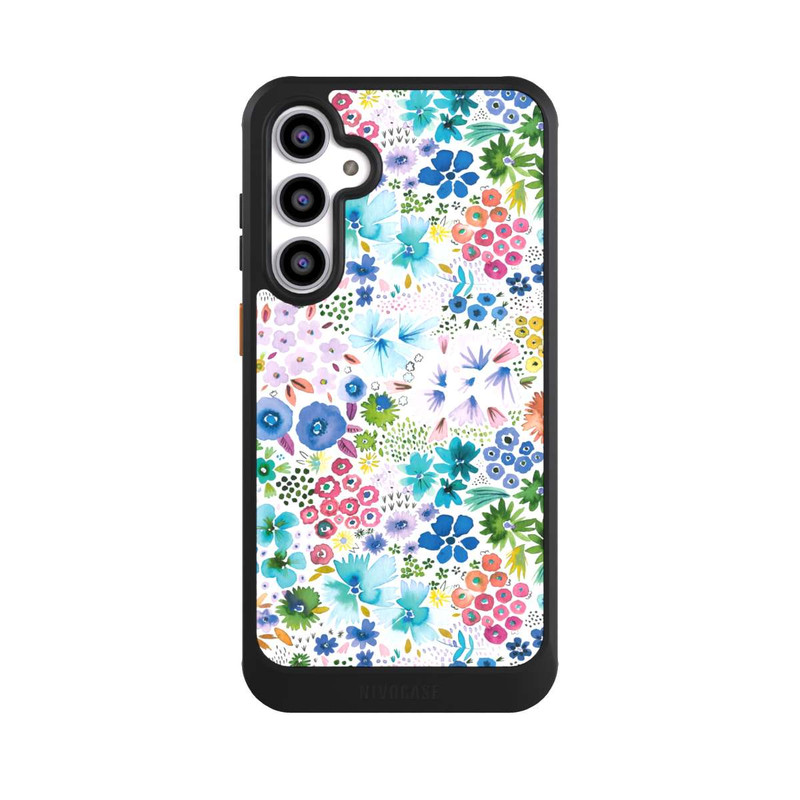 Galaxy S23 FE NIVOcore Kunstvolle kleine Frühlingsblumen blau