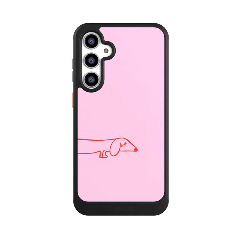 Galaxy S23 FE NIVOcore Dachshund Illustration Pink