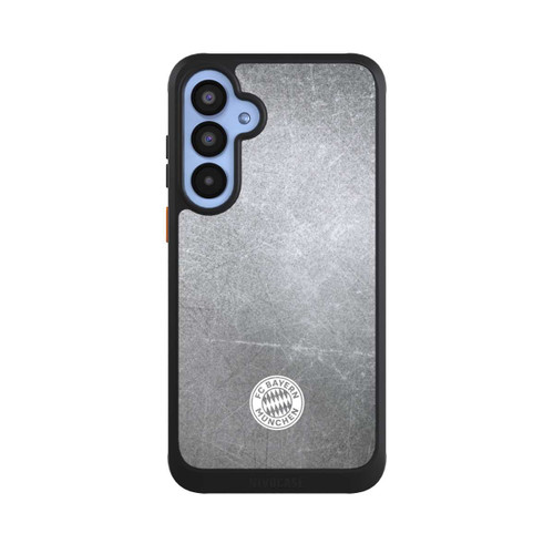 Samsung Galaxy A55 5G NIVOcore Klassisches FCB Logo Klein - Weiß auf Metalllook