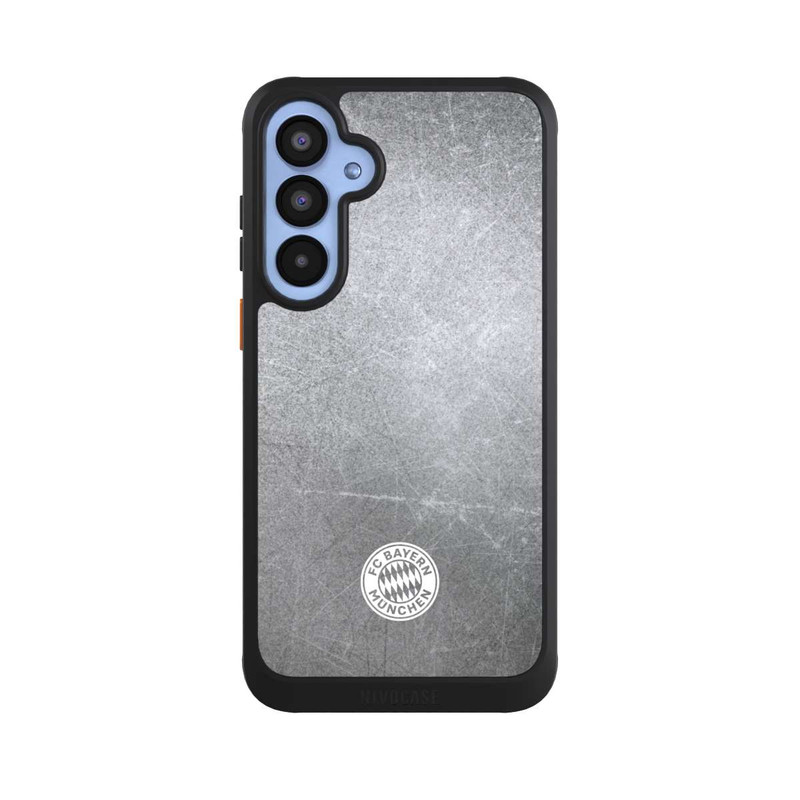 Galaxy A55 5G NIVOcore Logo FCB Classique Petit - Blanc sur Fond Métallique