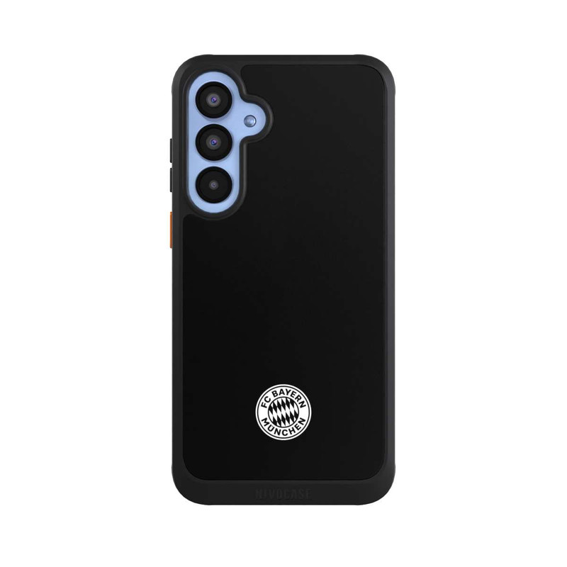 Galaxy A55 5G NIVOcore Logo FCB Classique Petit - Blanc sur Fond Noir