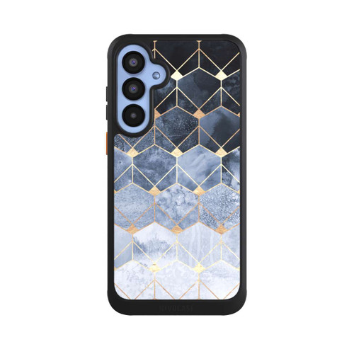 Samsung Galaxy A55 5G NIVOcore Blaue Sechsecke und Diamanten Golddruck