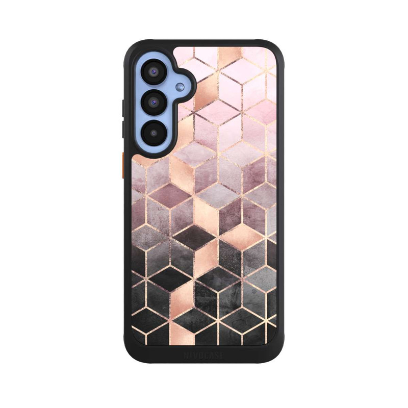 Galaxy A55 5G NIVOcore Imprimé Cubes Dégradés Gris Rose