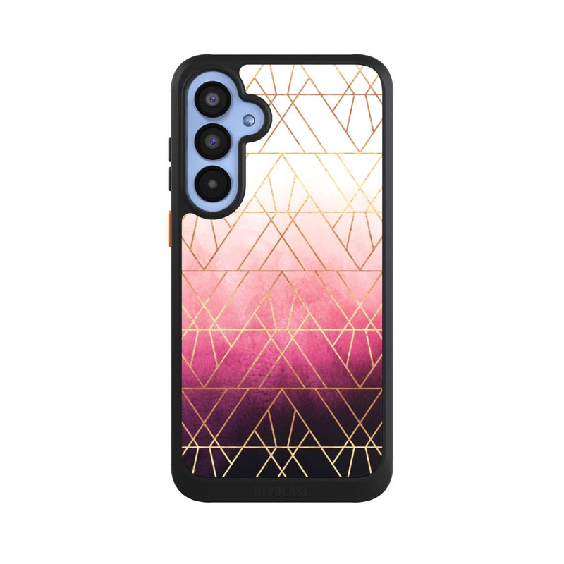 Galaxy A55 5G NIVOcore Triangles ombrés roses imprimé doré