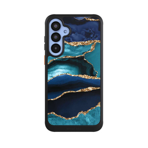 Samsung Galaxy A55 5G NIVOcore Dark and Light Blue Marble Gold Glitter Look