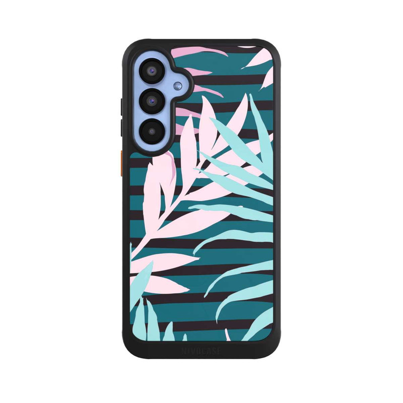 Galaxy A55 5G NIVOcore Pastell-Dschungelblätter rosa blaugrün