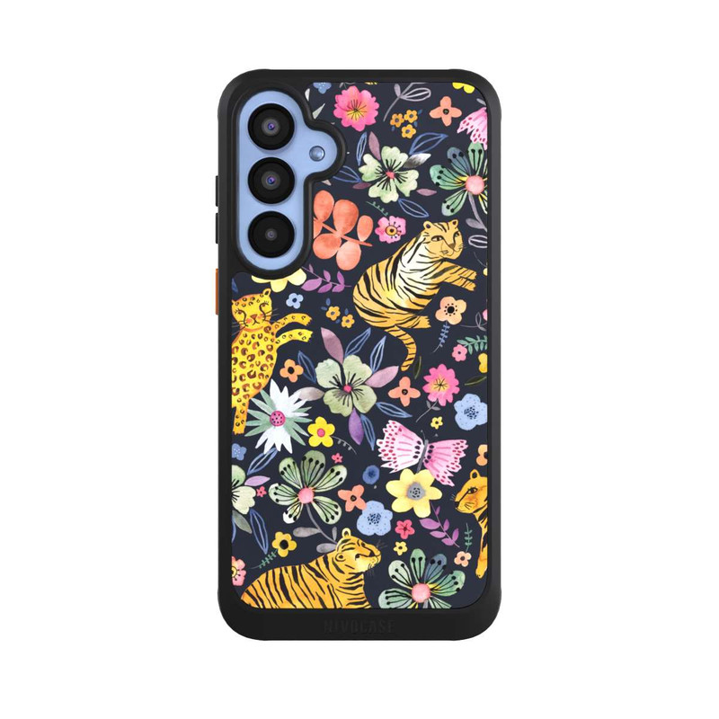 Galaxy A55 5G NIVOcore Frühlingsblumen mit Tiger schwarz