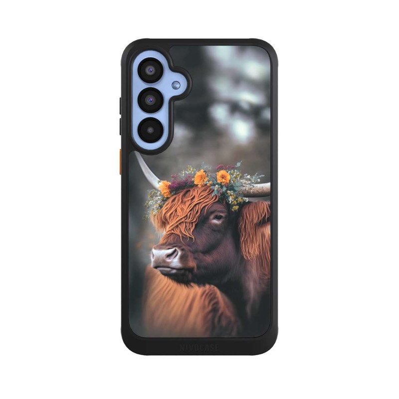Galaxy A55 5G NIVOcore Hochland Rind mit Blumen mit KI