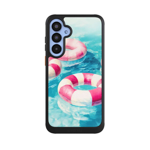 Samsung Galaxy A55 5G NIVOcore Gestreifte Schwimmringe im Pool