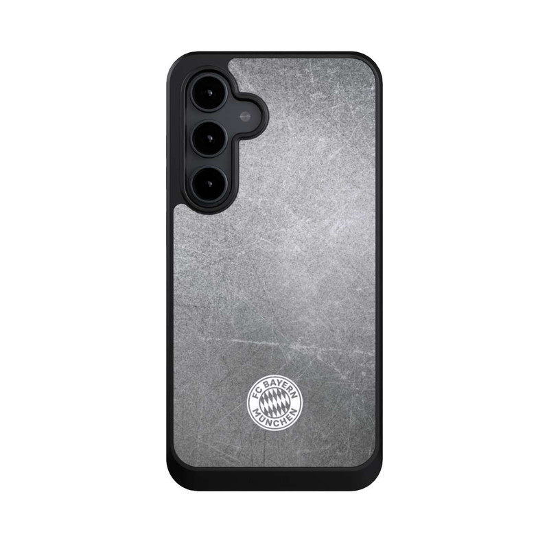 Galaxy S24 FE NIVOcore Klassisches FCB Logo Klein - Weiß auf Metalllook