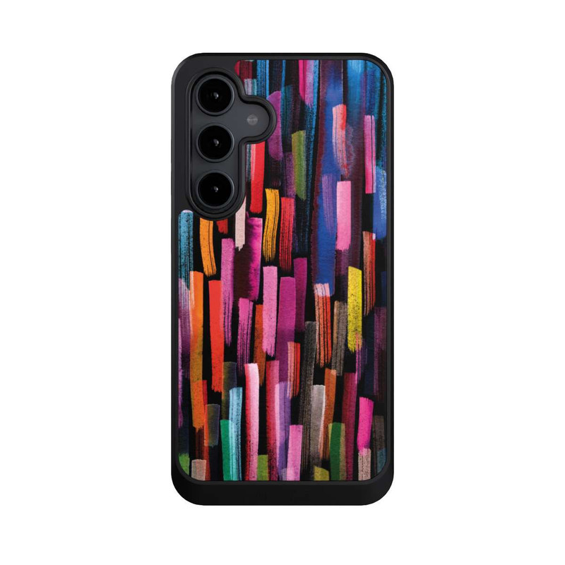 Galaxy S24 FE NIVOcore Bunte Pinselstriche schwarz