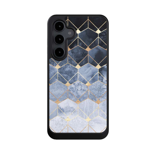 Samsung Galaxy S24 FE 5G NIVOcore Impression Or Hexagones Bleus Et Diamants