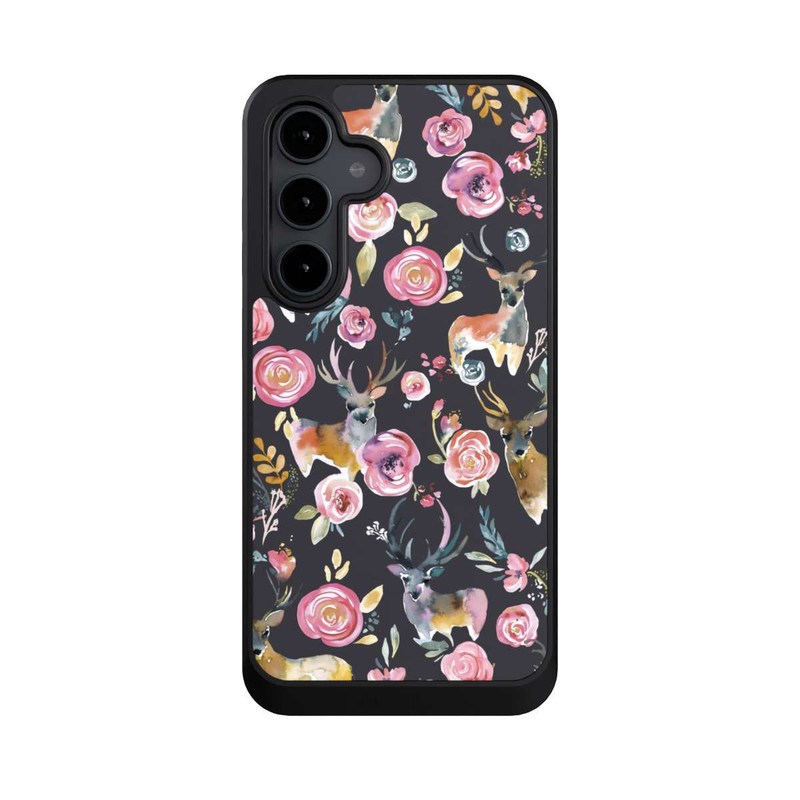 Galaxy S24 FE NIVOcore Hirsche und Blumen Anthrazit