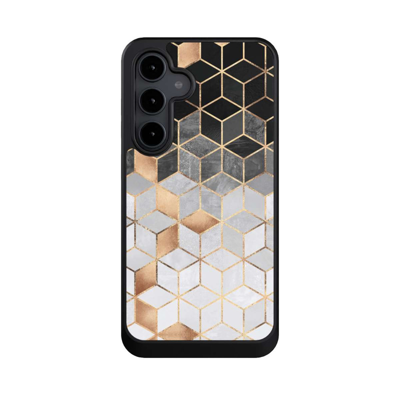 Galaxy S24 FE NIVOcore Würfel dunkel und gold