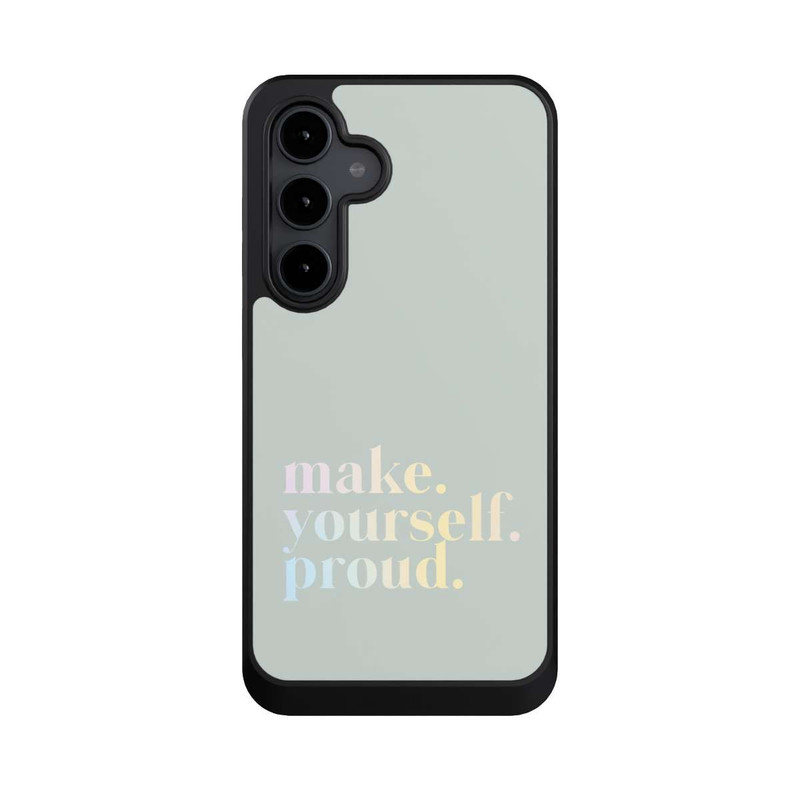 Galaxy S24 FE NIVOcore Make Yourself Proud Zitat-Minze und Farbverlauf