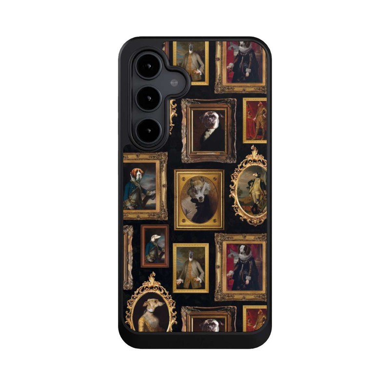 Galaxy S24 FE NIVOcore Bilderrahmen Muster Hunde altmodisch mit KI