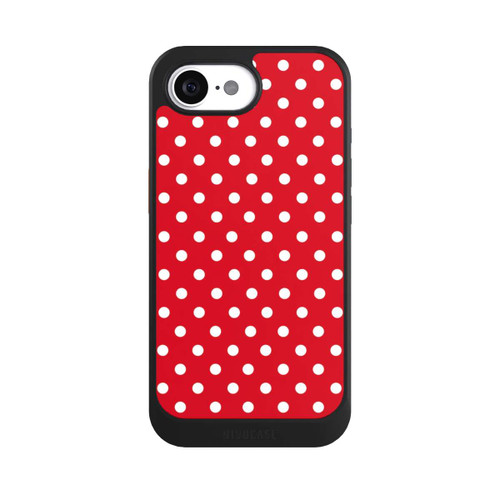 Apple iPhone 16e NIVOcore Polka Dots Dunkelrot und Weiß
