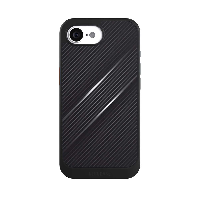 iPhone 16e NIVOcore Lignes Aspect Fibre de Carbone