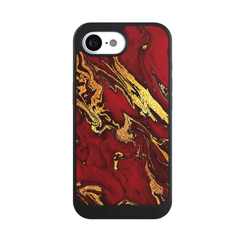 iPhone 16e NIVOcore Rot Gold Marmorlook