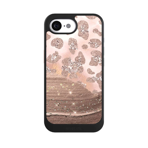 Apple iPhone 16e NIVOcore Silberner Leoparden Glitzerlook