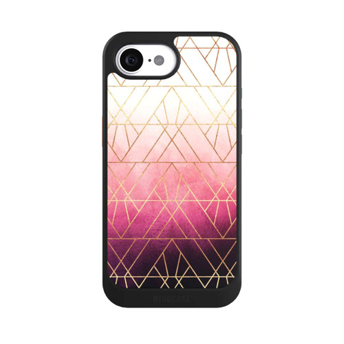 Apple iPhone 16e NIVOcore Pink Ombre Triangles Gold Print