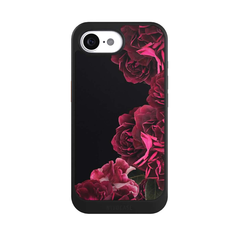 iPhone 16e NIVOcore Vintage Rosen auf Schwarz