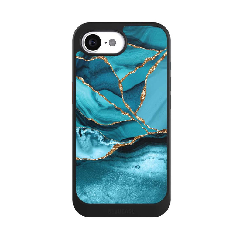 iPhone 16e NIVOcore Eisblaue Marmor Landschaft
