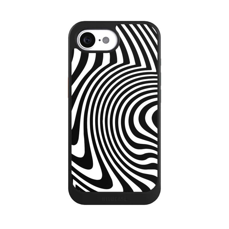 iPhone 16e NIVOcore Vagues noires et blanches
