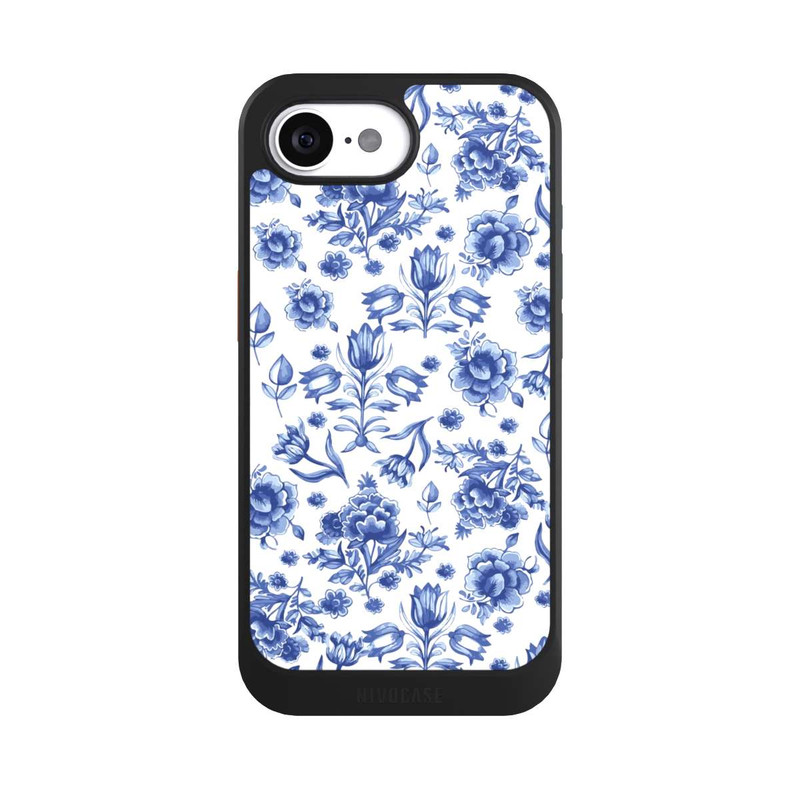 iPhone 16e NIVOcore Blaues Blumenmuster