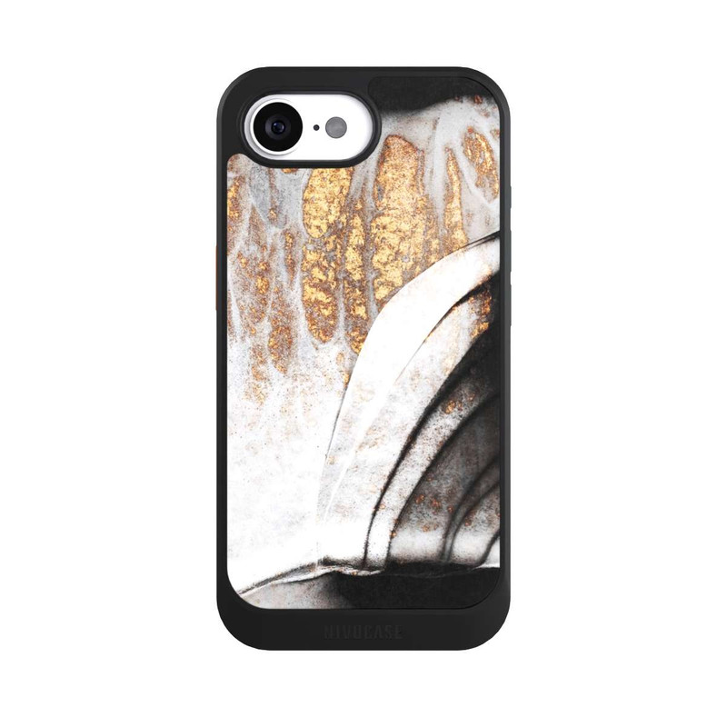 iPhone 16e NIVOcore Schwarze und goldene Adern